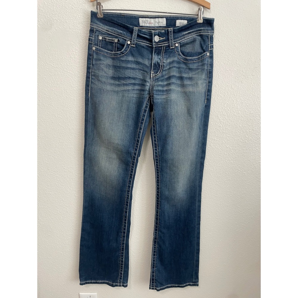 BKE Payton Bootcut Jeans Womens 28R Blue Good Contrast Stitch Mid Rise Denim